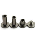75 Piece Assorted M5 Chicago Screw Set Featuring Slotted Phillips Heads In Slick Matte Black Nickel Plated Steel showing various screw types.