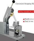 Semi Automatic Vegetable Strapping Machine For PE PVC Film Bundling Steel Build Adjustable Workbench Tightness Control Supermarket Market Fresh Produce Binding Solution with steel frame and handle for easy use.