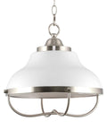 Ezra 14 Inch 3 Light Modern Pendant Light With White Metal Shade And Brushed Nickel Finish Retro Chic Ceiling Fixture For Kitchen Island