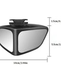 Badass Dual Wing Blind Spot Mirrors For Tesla Cybertruck 2023 with clear glass lenses and durable ABS housing, measures 10cm x 5.5cm.