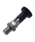 Dead Center Self Locking Indexing Pin With Pull Knob Handle And Threaded Shaft For Quick Swap Assembly Rapid Plunger Lock in compact design.
