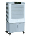 Portable Air Conditioner Evaporative Air Cooler With Oversized Water Tank And Reliable Remote Control Delivers No Sweat Cooling Power For Smooth Rolling Bedroom Garage Vibes, compact design on wheels.