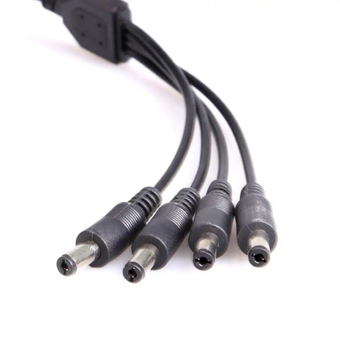 Knockout Heavy Duty Dc 5.5X2.1Mm Power Extension Cord Plug And Play Ac Adapter Splitter Cable with multiple connectors.
