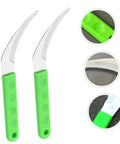 Two Pack Stainless Steel Weeding Sickle With Ergonomic Handle, All Purpose Garden Tool For Weeding, Harvesting, Cultivation