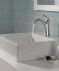 Arvo Brushed Nickel Bathroom Faucet For 1 Hole Vanity Sink, Single Hole Design With Push-Pop Drain, SpotShield Stainless Finish, faucet running