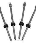 Rugged M10 Hanger Bolt Kit With EPDM Seal Stainless Steel Locking Nuts And Adapter Set For Solar Panel Mounts Built To Last 250mm Length 4 Pieces