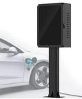 Tough As Nails EV Charger Lock Box With Key, heavy-duty black steel cover for EV charging station, securely protecting outdoor charger.
