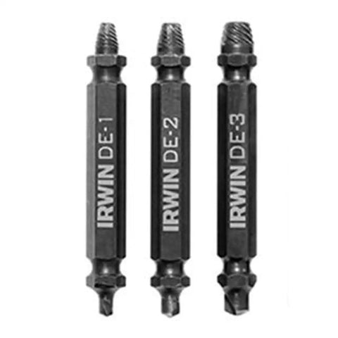 Impact Screw Extractor Set, Double Ended Insert Bits, 3 Piece Grip Kit For Impact Drivers, Built Tough With M2 High Speed Steel