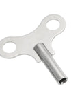 Gearhead Favorite Wrench Clock Key For Winding Mechanical Clocks, 4.4mm Hole, 52mm Long Steel Clock Key, silver tone, top view