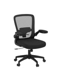 All Day Comfort Ergonomic Office Chair With Breathable Mesh, Adjustable High Back, Lumbar Support, Flip Up Armrests, Black