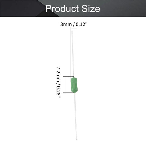 50 Pack Pico Fuses 125V 0.25A Fast Blow Non Self Recovery Fuses for Telecom and Comms Gear, size dimensions shown.