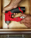 Slick Brushless Drill Driver With Four Versatile Heads Compatible With Milwaukee M12 Tools Lightweight Power Tool in use.