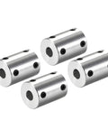 One Quarter Inch To One Quarter Inch Bore Rigid Coupling With Set Screw Aluminum Alloy Shaft Coupler Connector Four Pack