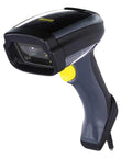 Heavy Duty Industrial Bar Code Scanner Rugged IP65 Rated Wireless Device showing ergonomic design and scanning head angle.