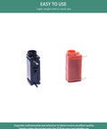 Red and black 4mm banana jack female test socket for PCB, horizontal straight mount, tin plated brass visible.