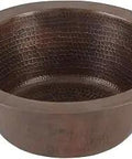 Hammered Copper Bar Sink, 12-Inch Round With 2-Inch Drain Opening, Handcrafted In Mexico, 99.7 Percent Pure Recycled Copper, Lead Free