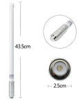 Fiberglass 17 Inch Ham Radio Base Antenna With Ground Plane Kit For 136 174 MHz UHF SO239 Connector showing dimensions