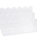 Acrylic Mail Sorter With Three Slots For Letters Envelopes Bills And Small Office Supplies A Clear Wavy Desk Organizer