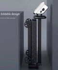 Folded 660lb Heavy Duty Floor Platform Scale With Wheels Workhorse Digital Scale for weighing, showcasing compact design.