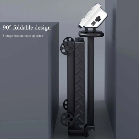 Folded 660lb Heavy Duty Floor Platform Scale With Wheels Workhorse Digital Scale for weighing, showcasing compact design.