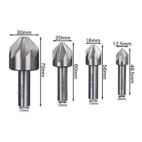 Carbide Chamfer End Mill 60 Degrees With 6 To 8 Flute Deburring Cutter For CNC Router in various sizes and dimensions
