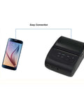 Easy connection diagram of Blazing Fast 58mm Thermal Label Printer, Compact Desktop Receipt Machine and smartphone.