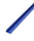 Aluminum T Track For Woodworking Jigs And Clamps, 15.7 Inch, 3/4 Inch Wide, 3/8 Inch Deep, double cut, blue anodized, side view