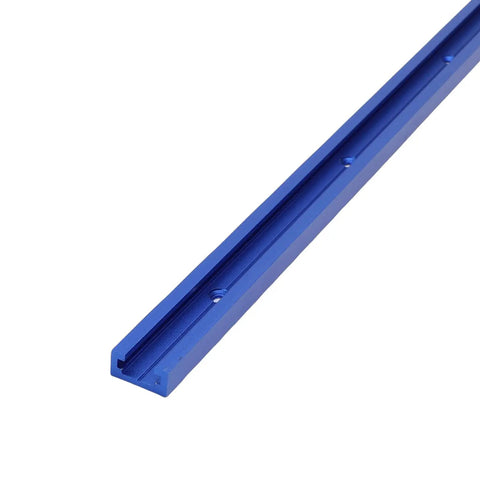 Aluminum T Track For Woodworking Jigs And Clamps, 15.7 Inch, 3/4 Inch Wide, 3/8 Inch Deep, double cut, blue anodized, side view