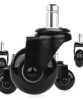 Heavy Duty 2 Inch Chair Caster Wheels Set Of 5 With Plug In 7/16 Inch Stem 7/8 Inch Length Quiet Smooth Rolling Tough As Nails Built To Last