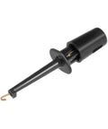 15 Pcs 42mm Length Solderable Test Hook Clips For Multimeters And PCB Testers Insulated ABS Grabbing Probes With Copper Gold Plated Tips For Accurate Readings Ideal For Electronics Repair Black, close-up view of single black probe with copper tip