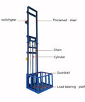 Hella Sturdy Electric Hydraulic Lift Table For Home Or Attic Moves Solid Steel Freight Platform with labeled parts and features.