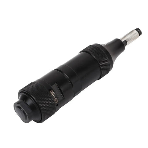 Air powered die grinder, black stainless steel, designed for precise engraving and polishing tasks in a workshop.
