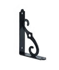 Decorative black metal wall bracket with ornamental design