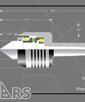 Diagram of 3MT Medium Duty Live Center With MT3 Morse Taper Triple Bearing Lathe Center for CNC and manual lathes, showing measurements.