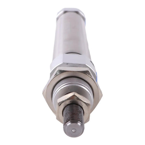 Double Acting Pneumatic Cylinder DSNU 25mm Bore 80mm Stroke PPV A 19247 front view, threaded rod and cylindrical body