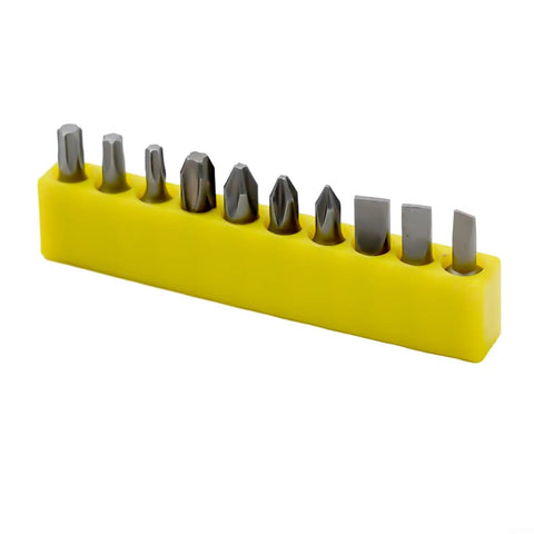 Get This Cool 10 Piece Screwdriver Bit Set With Hex Shank For All Your Power Tool Needs Plus Nut Drivers For Philips Slotted Torx And Square Bits metal
