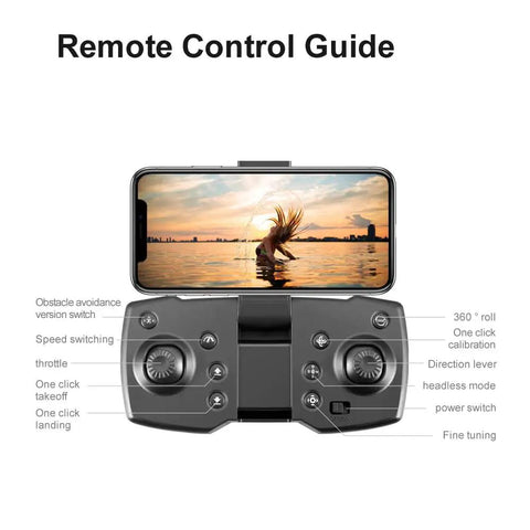 Remote control for Dope 4K Dual Camera Foldable Drone For Beginners And Families with smartphone display attachment
