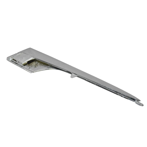 Right Front Bumper Upper Fog Light Chrome Trim Molding Strip For Tesla Model X 2016 Through 2021 close-up view of chrome trim