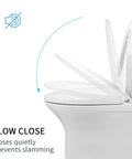 Elongated Toilet Seat With Lid And Open Front Design Super Comfy Slow Close Hinge White features a quiet close mechanism preventing slamming.