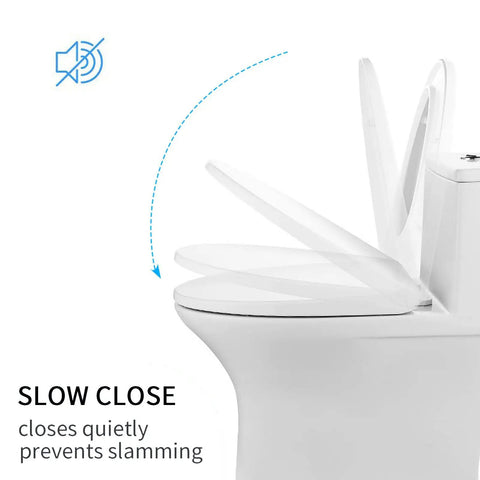 Elongated Toilet Seat With Lid And Open Front Design Super Comfy Slow Close Hinge White features a quiet close mechanism preventing slamming.