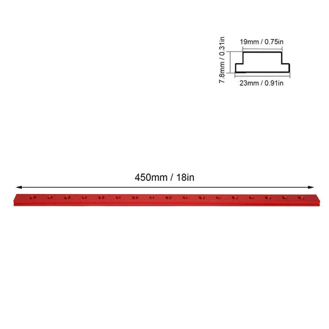 450mm T Slot Miter Track For Woodworking, Rugged Aluminum Alloy Jig Rail With Anodized Slick Surface For Smooth Operation