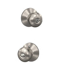 Plymouth Door Knob With Keyed Entry Lock In Satin Nickel Now No Fuss Install With Aligning Screws And Two Keys For Safe Secure Home Entry