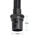 Close-up of connector on Six Foot Vacuum Accessory Hose For 1-1/4 Inch Systems Beefy Durable Plastic Construction Fits Most Vacuum Hose Setups Genuine Part For Attachments Long Reach For Tools And Tight Corners