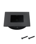 Matte Black 304 Stainless Steel Recessed Cabinet Handles Square Finger Pulls 2.4 X 2.4 Inches with screws, front view
