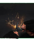 10 Pack Fire Starter Rod Magnesium Flint Ferrocerium Lighter For Outdoor Camping Survival Glow In The Dark Tool Kit in use