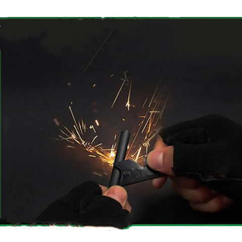 10 Pack Fire Starter Rod Magnesium Flint Ferrocerium Lighter For Outdoor Camping Survival Glow In The Dark Tool Kit in use