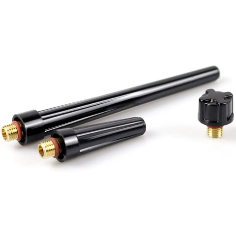 40 Piece TIG Torch Gas Lens Collet Body Glass Cup Kit For WP9 WP20 WP25 Welders showing collet bodies and gas knob