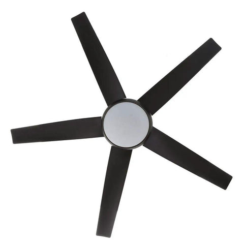 Refurbished Ceiling Light Fixture With LED High Efficiency Design, black 5-blade top view, easy install for living room or bedroom