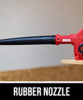 Close-up of PWRCore 20 Brushless 20V Jobsite Blower With 110 CFM At 180 MPH Tool Only Battery And Charger Not Included rubber nozzle.