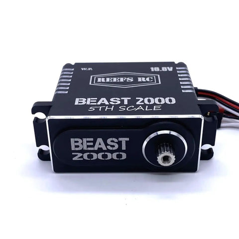 Front view of Beast 2000 1 5th Scale RC Servo With Aluminum Horns Submarine Waterproof 7 Point Seal Magnetic Angle Sensor High Torque PWM Control SEHREEFS103 For RC Cars Boats Planes